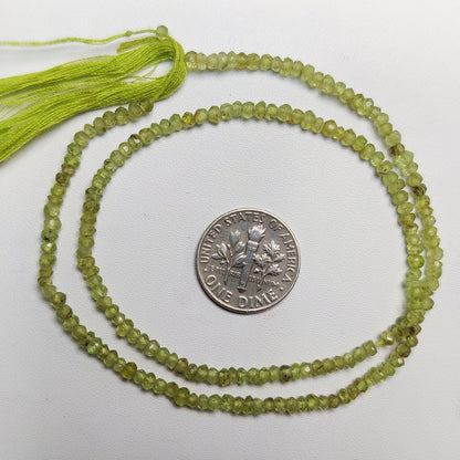 Natural Green Peridot Beads Strand | Bright Olive Green Gemstone Beads for Jewelry Design