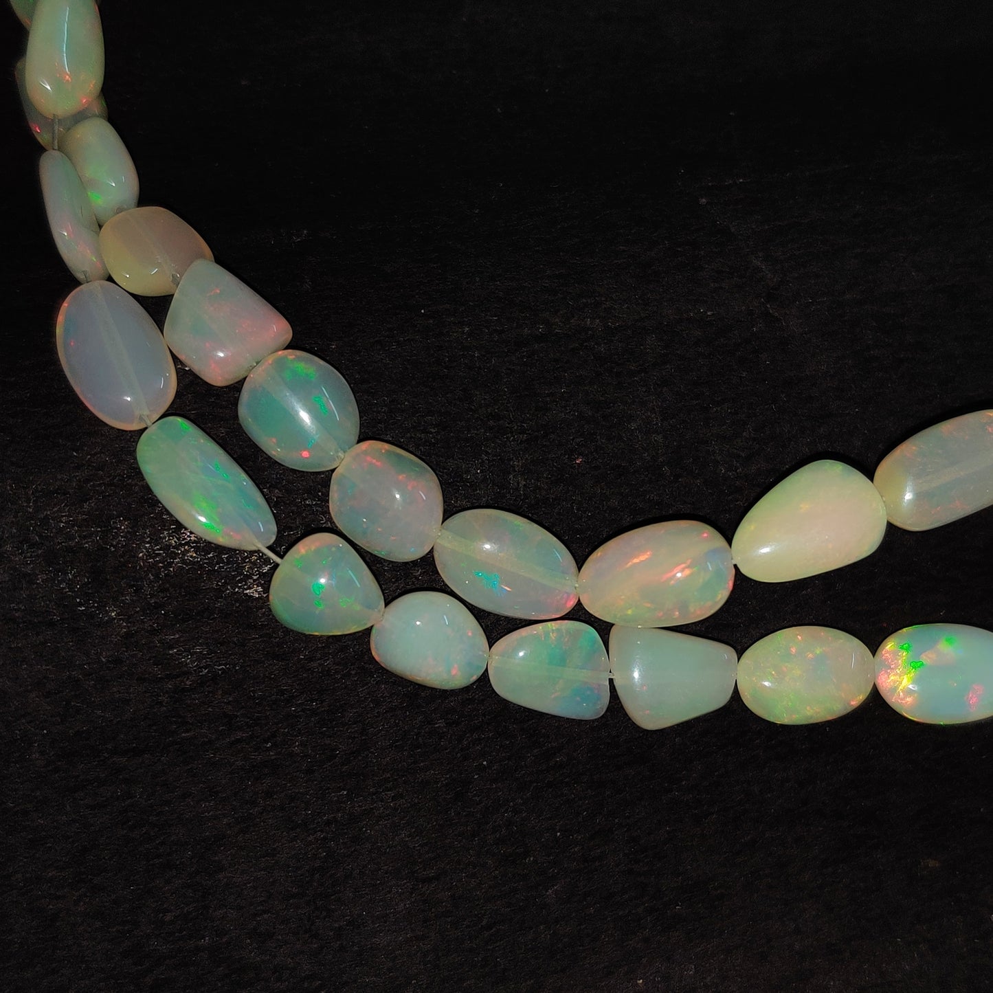 Natural Ethiopian Fire Opal Beads Strand | Multi-Color Opal Gemstone Beads for Jewelry Design