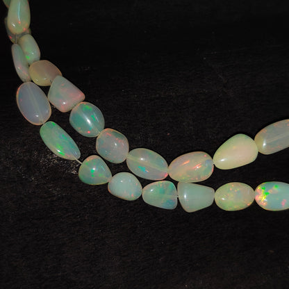 Natural Ethiopian Fire Opal Beads Strand | Multi-Color Opal Gemstone Beads for Jewelry Design