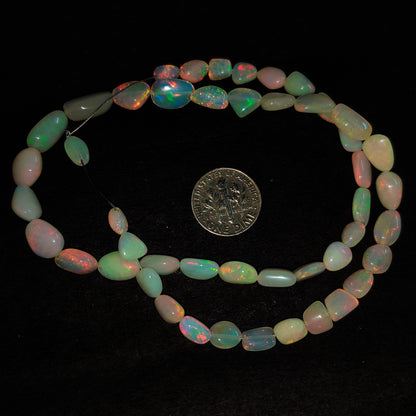 Natural Ethiopian Fire Opal Beads Strand | Multi-Color Opal Gemstone Beads for Jewelry Design