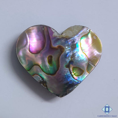 Abalone Shell Heart Cabochons 27x22x7mm