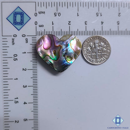 Abalone Shell Heart Cabochons 27x22x7mm