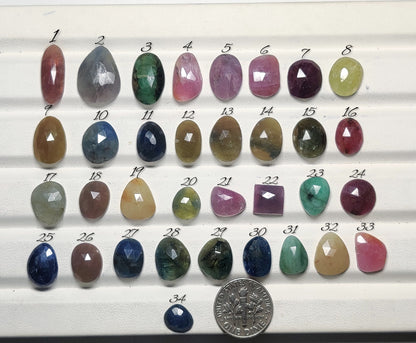 Natural Mix Sapphire Gemstone Cabochons for Jewelry Making | Multicolor Loose Sapphire Stones | Premium Designer Gemstones for Rings Pendants