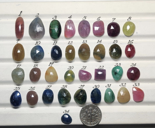 Natural Mix Sapphire Gemstone Cabochons for Jewelry Making | Multicolor Loose Sapphire Stones | Premium Designer Gemstones for Rings Pendants