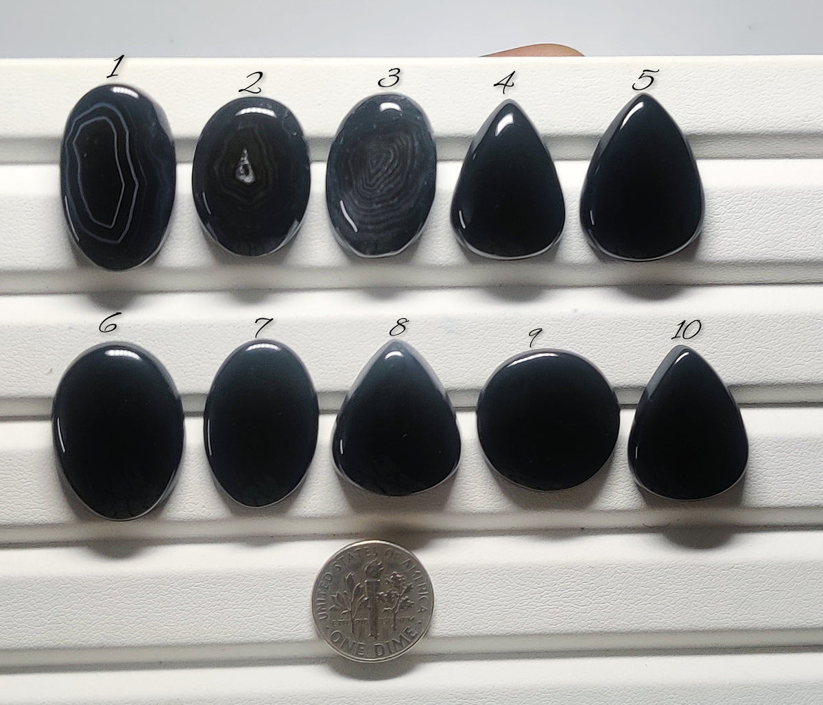 Natural Black Onyx Gemstone Cabochon | Deep Black Loose Stone for Jewelry Making | Bold Minimalist Gemstone