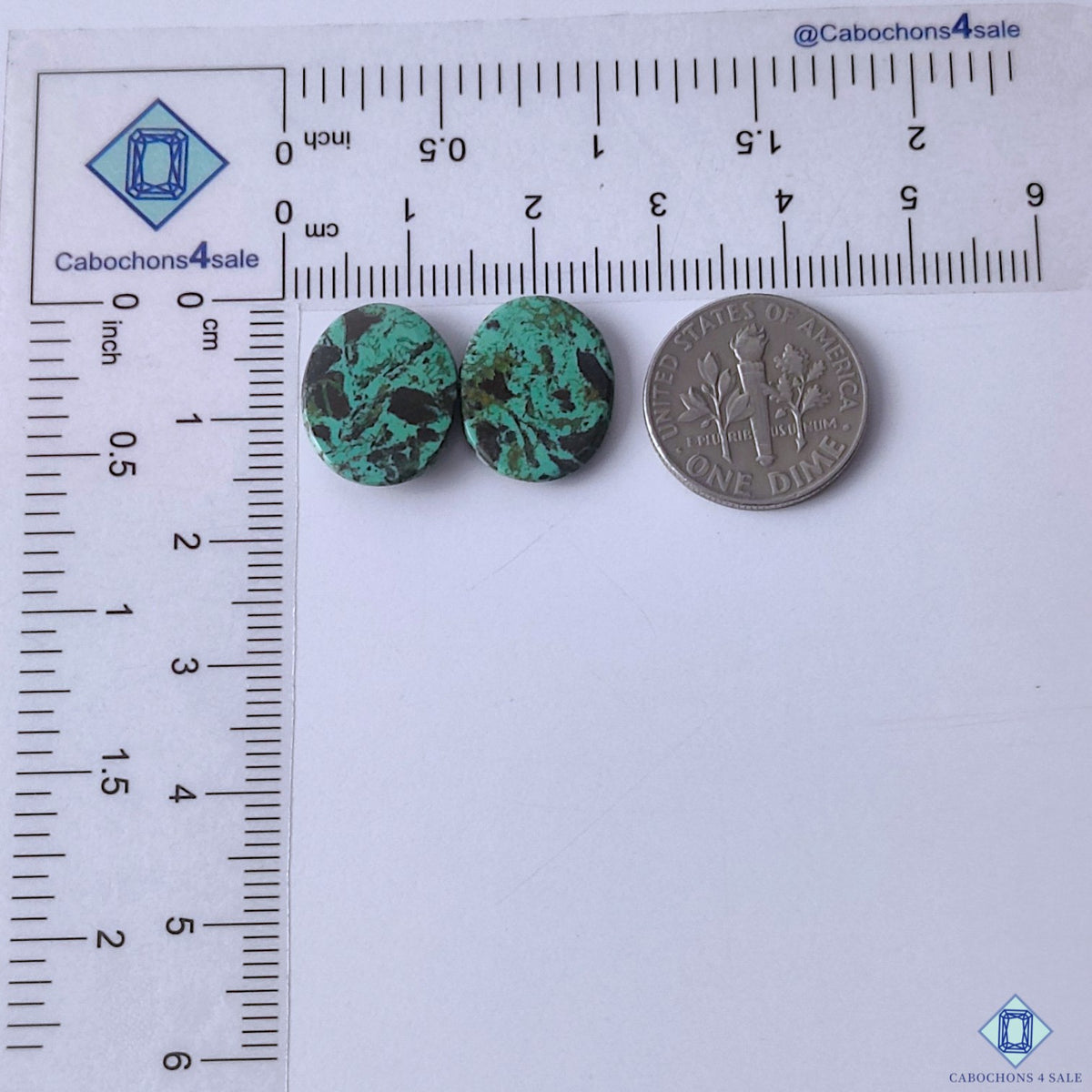 Turquoise Oval Cabochons 15x12x2mm