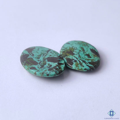 Turquoise Oval Cabochons 15x12x2mm