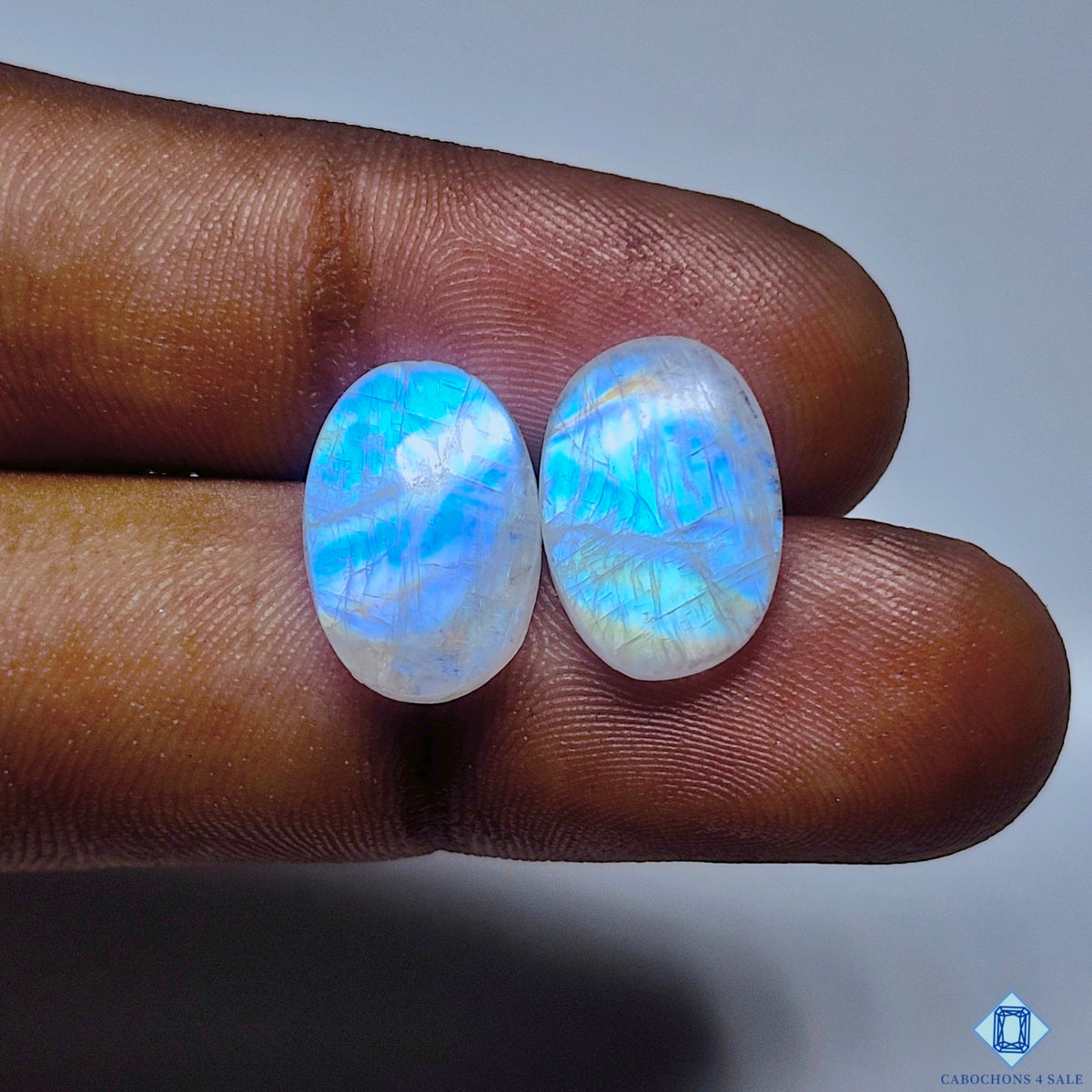 Rainbow Moonstone Oval Pairs