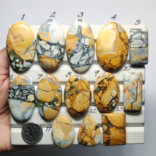 Natural Maligano Jasper Gemstone Cabochons | Scenic Pattern Stone for Rings, Pendants