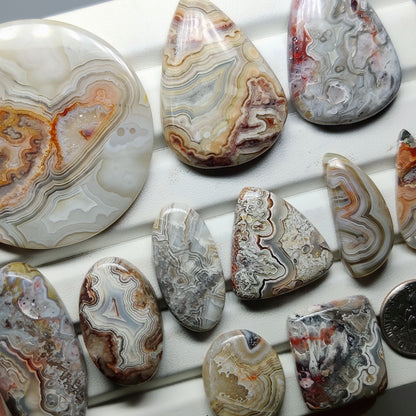 Crazy Lace Agate Cabochons for Jewelry Making | Natural Agate Gemstone | Loose Stones