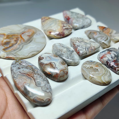 Crazy Lace Agate Cabochons for Jewelry Making | Natural Agate Gemstone | Loose Stones