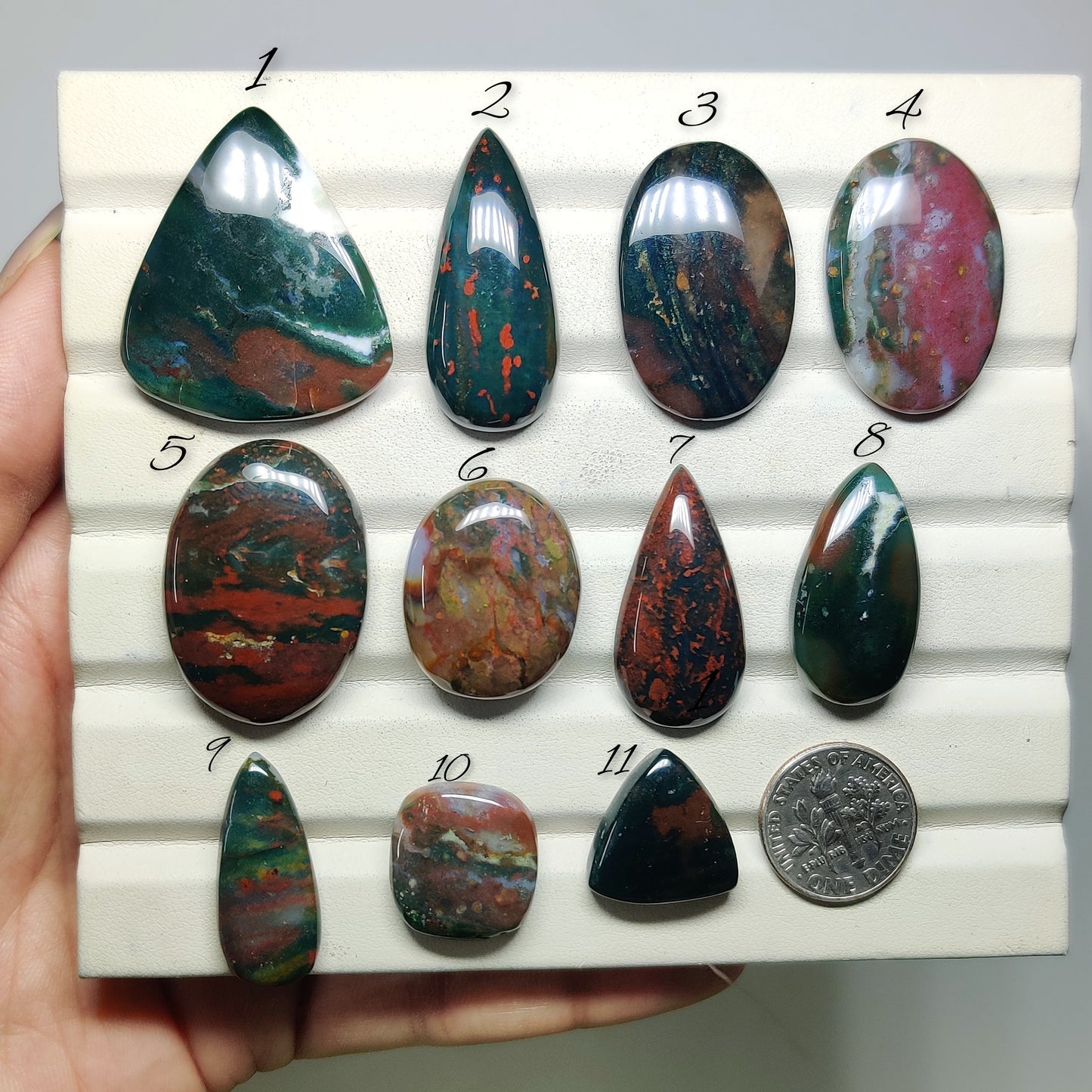 Bloodstone Gemstone for Jewelry Making | Natural Heliotrope Loose Stone | High Quality Cabochon | Wholesale Gemstone Supply