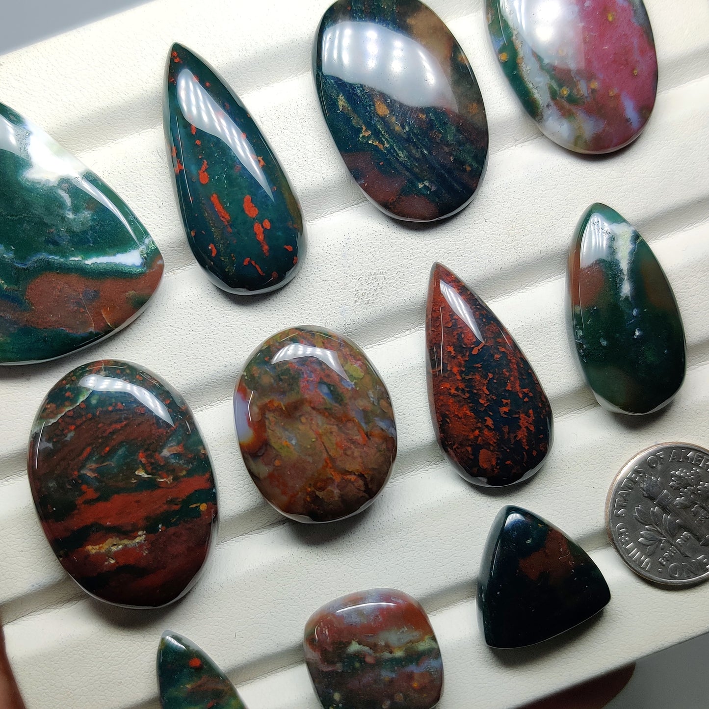 Bloodstone Gemstone for Jewelry Making | Natural Heliotrope Loose Stone | High Quality Cabochon | Wholesale Gemstone Supply