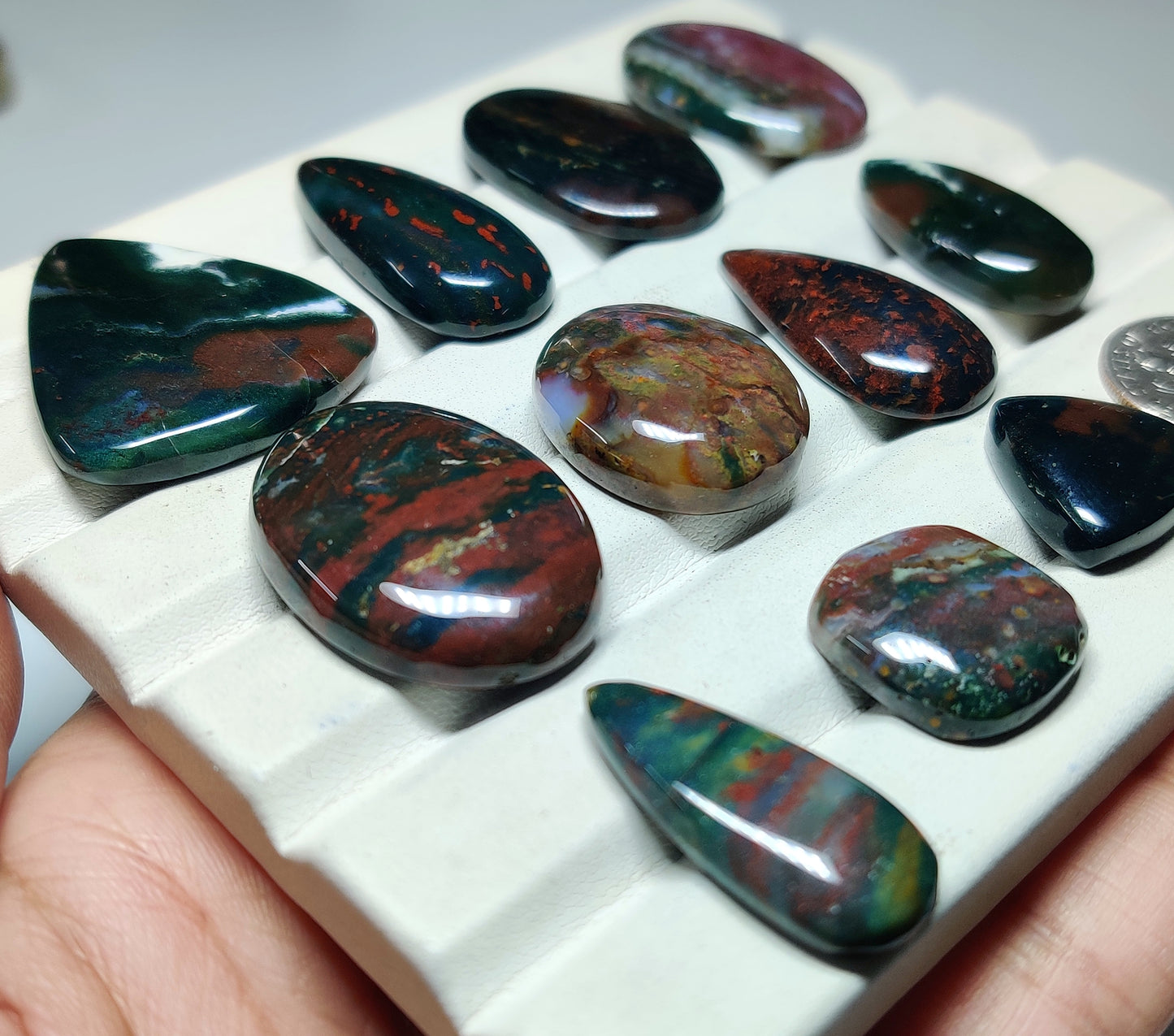 Bloodstone Gemstone for Jewelry Making | Natural Heliotrope Loose Stone | High Quality Cabochon | Wholesale Gemstone Supply