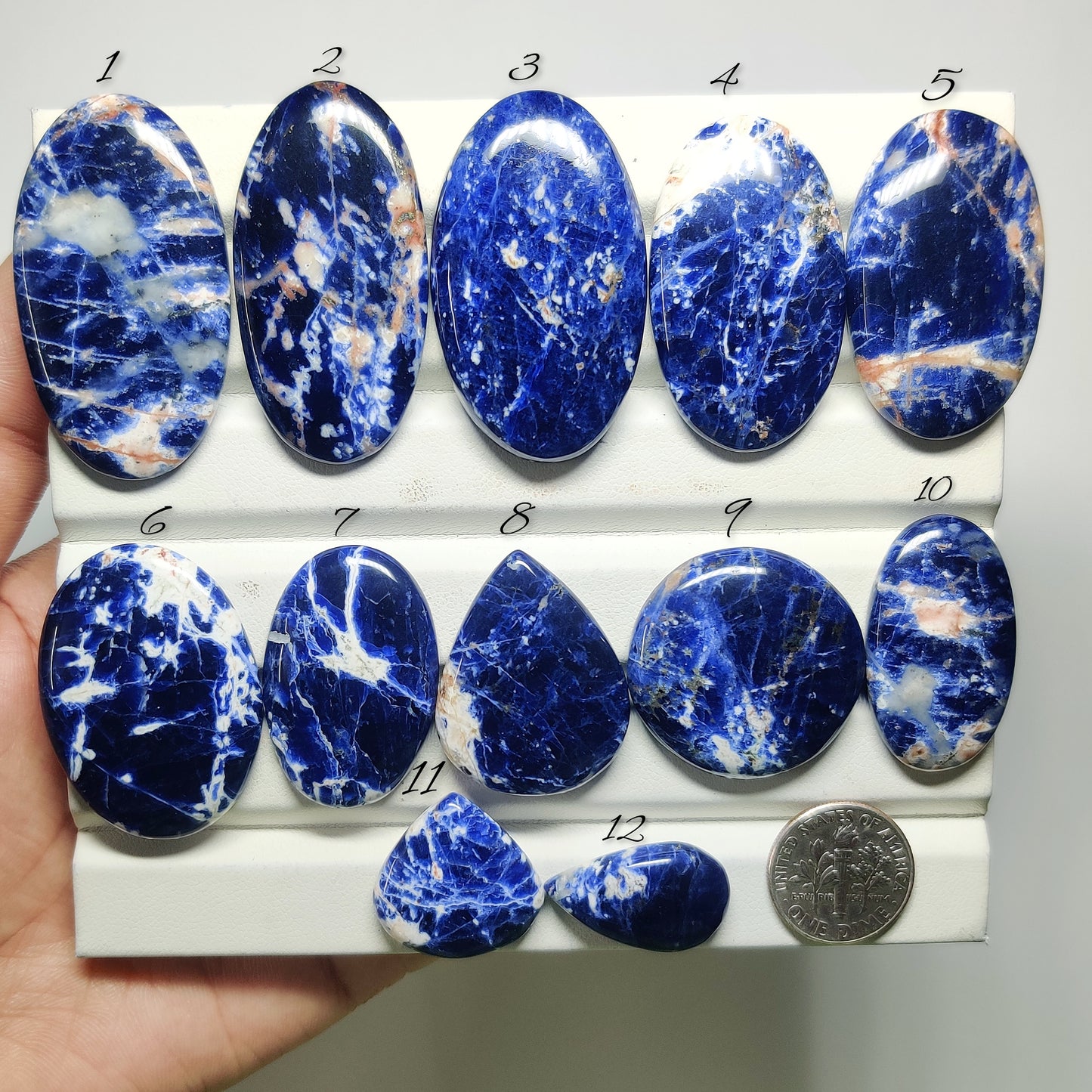 Premium Natural Sodalite Gemstone for Jewelry Making | Deep Blue Polished Loose Stones | Multiple Sizes Available