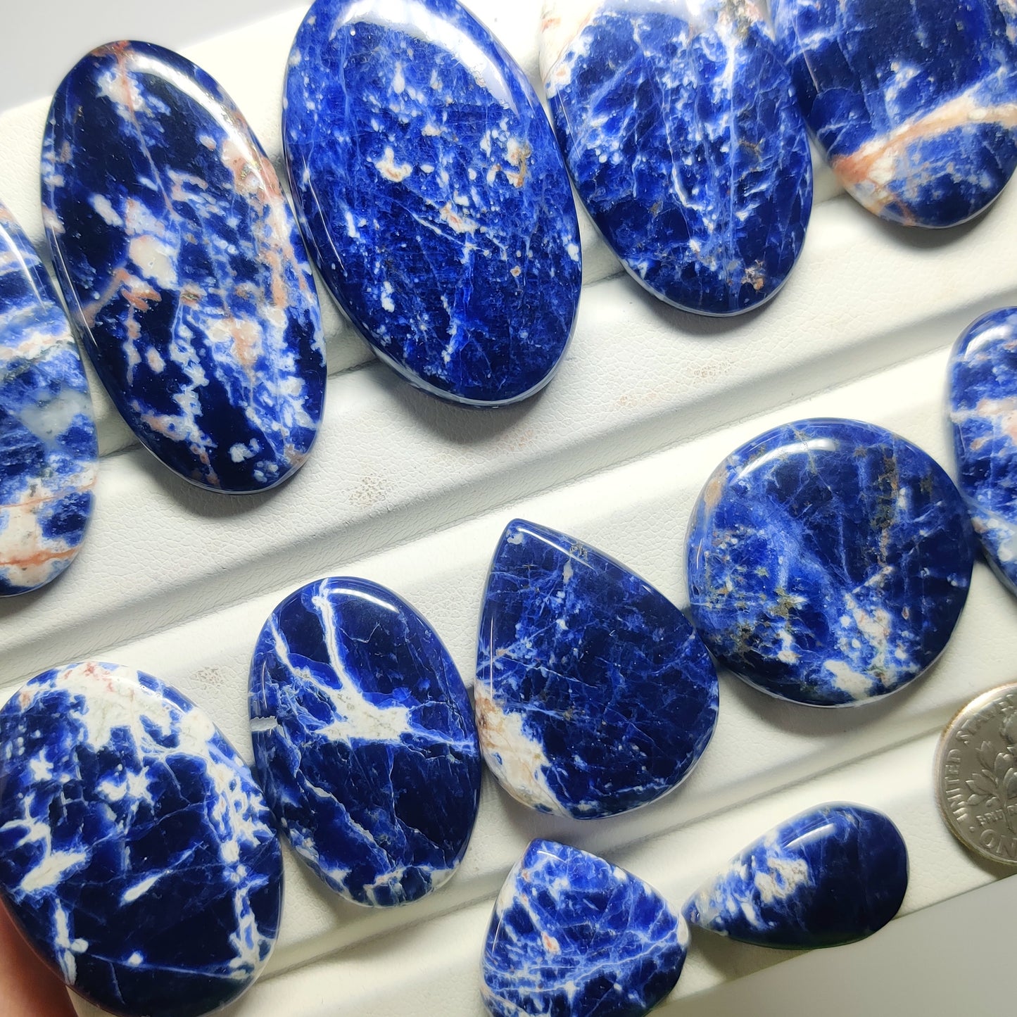 Premium Natural Sodalite Gemstone for Jewelry Making | Deep Blue Polished Loose Stones | Multiple Sizes Available