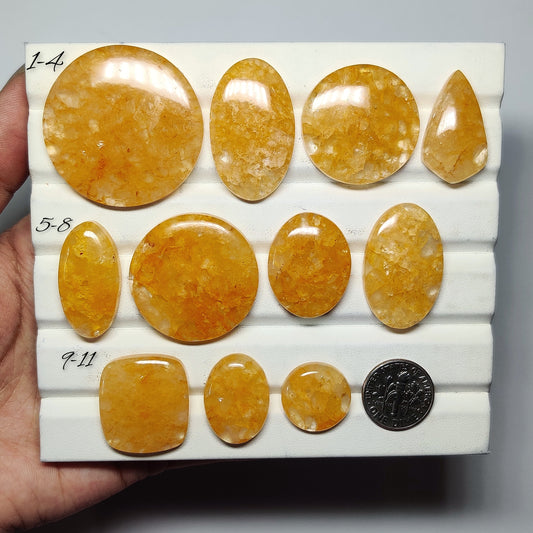 Natural Yellow Aventurine Cabochons for Jewelry Making | Golden Quartz Gemstone | Smooth Polished Stones | Multiple Sizes Shapes