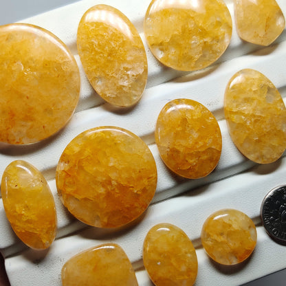 Natural Yellow Aventurine Cabochons for Jewelry Making | Golden Quartz Gemstone | Smooth Polished Stones | Multiple Sizes Shapes