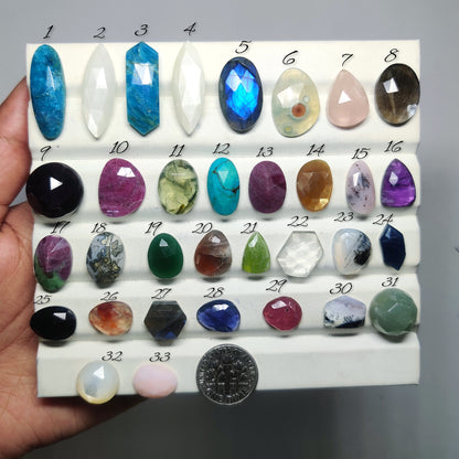 Mixstone Cabochons for Jewelry Making | Natural Mixed Gemstone Loose Stones
