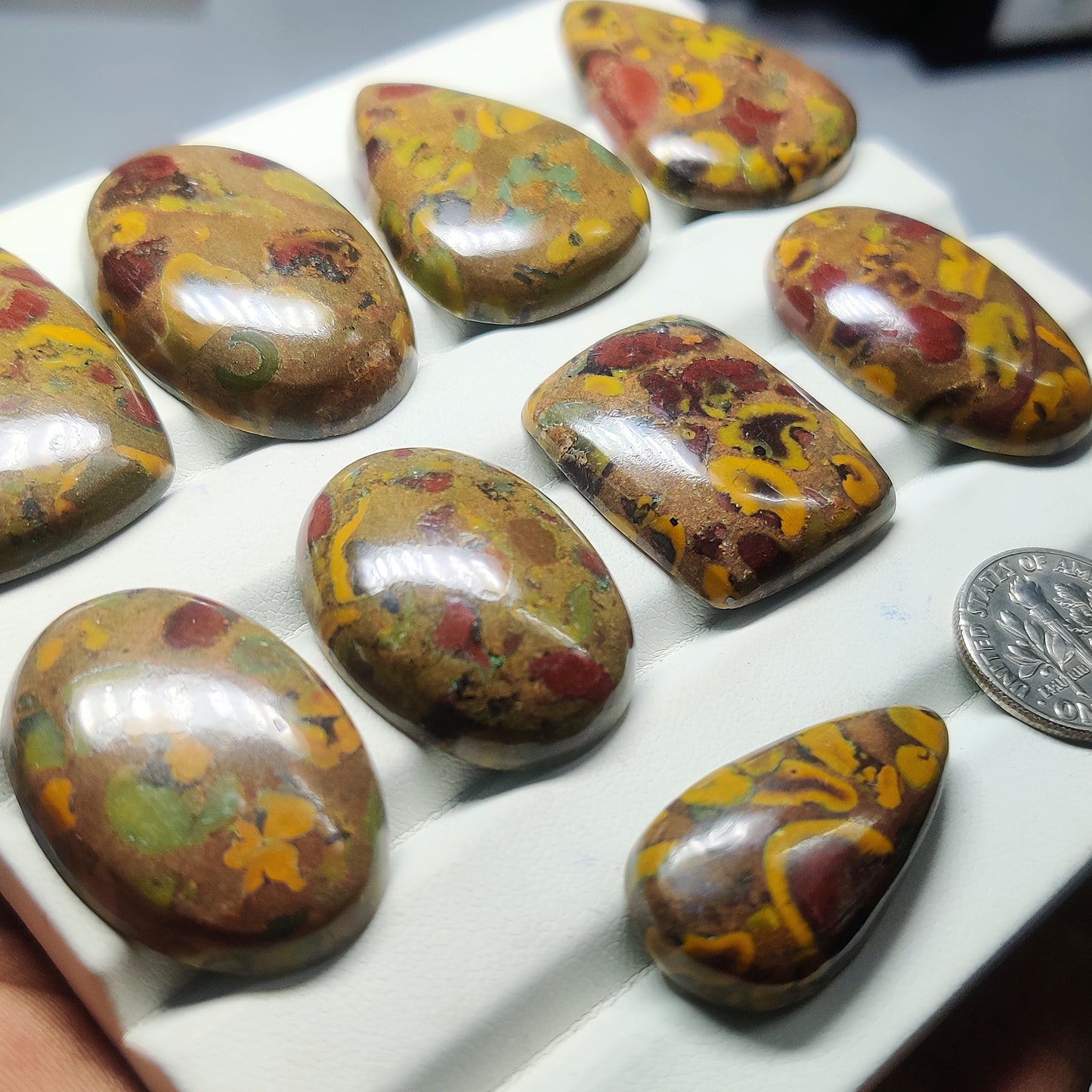 Fruit Jasper Gemstone Cabochons Natural Fruit Jasper Cabochons for Jewelry Making, Loose Jasper Stones, High Quality Polished Gems