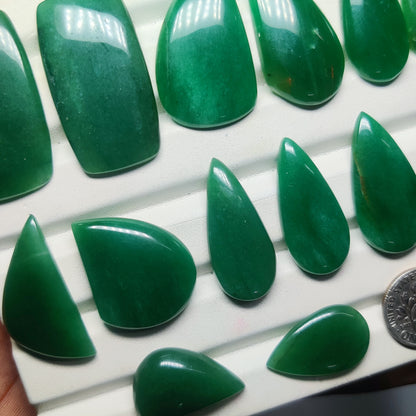 Natural Nephrite Jade Gemstone Cabochons | Green Jade Stone for Rings, Pendants