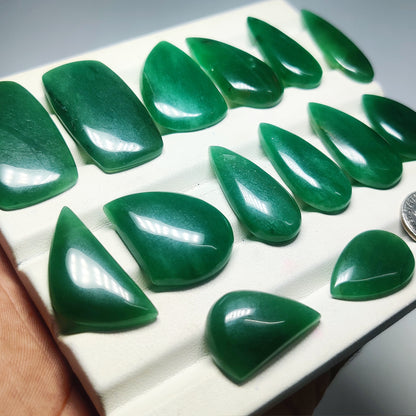 Natural Nephrite Jade Gemstone Cabochons | Green Jade Stone for Rings, Pendants