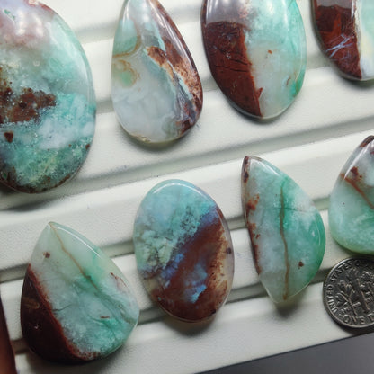 Aquaprase Gemstone Cabochons Natural Aquaprase Cabochons for Jewelry Making, Loose Aquaprase Stones, High Quality Polished Gems