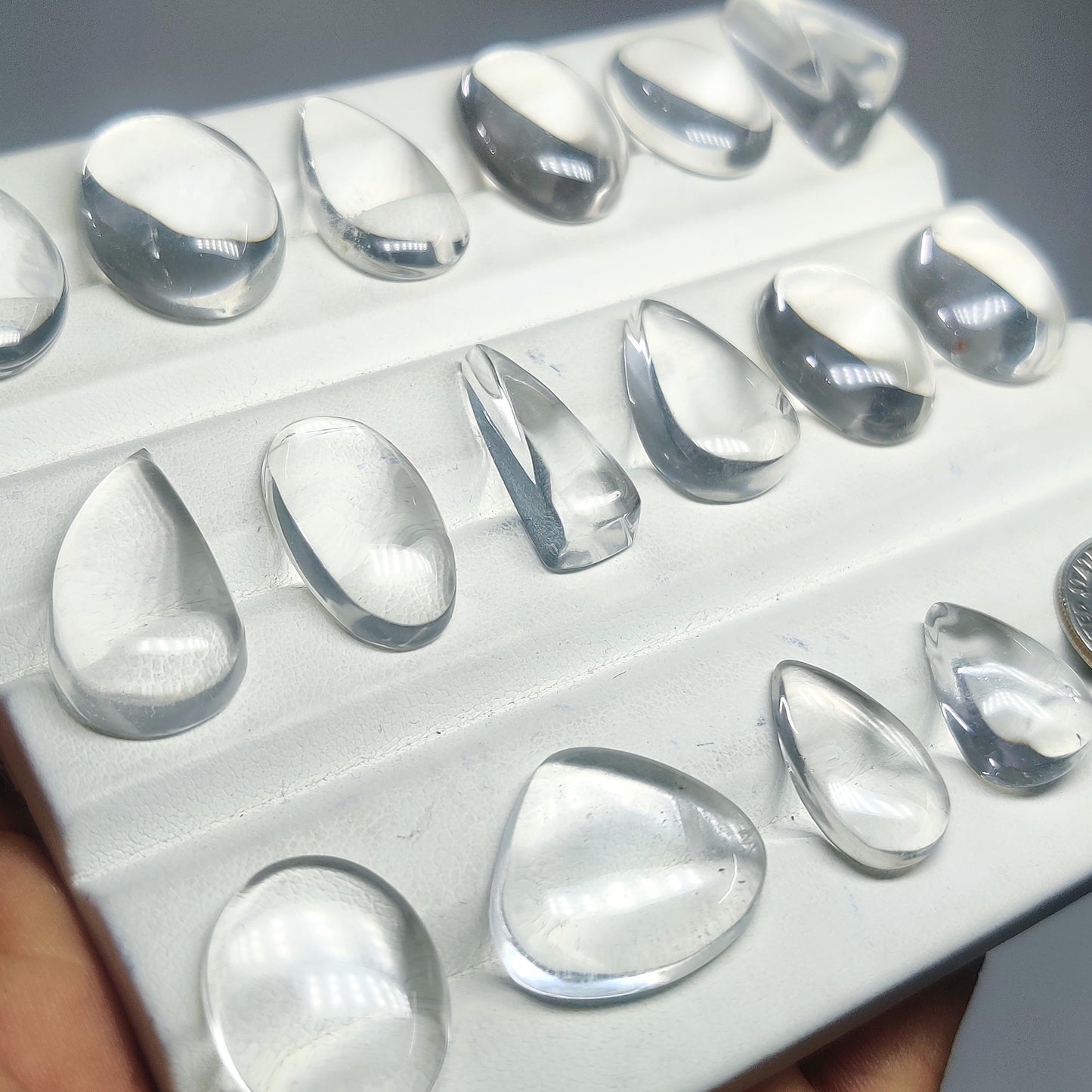 Crystal Quartz Gemstone Cabochons Natural Crystal Quartz Cabochons for Jewelry Making, Loose Clear Quartz Stones, High Quality Polished Gems