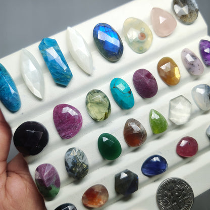 Mixstone Cabochons for Jewelry Making | Natural Mixed Gemstone Loose Stones