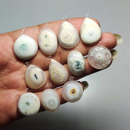 Solar Quartz Gemstone Cabochons Natural Solar Quartz Cabochons for Jewelry Making, Loose Quartz Stones, High Quality Polished Gems
