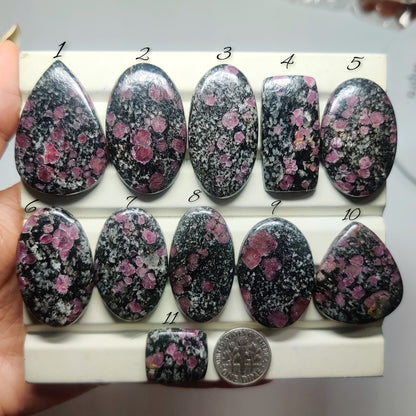 Natural Ruby Fall Jasper Gemstone Cabochons | Pink Pattern Stone for Rings, Pendants