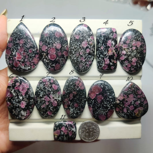 Natural Ruby Fall Jasper Gemstone Cabochons | Pink Pattern Stone for Rings, Pendants