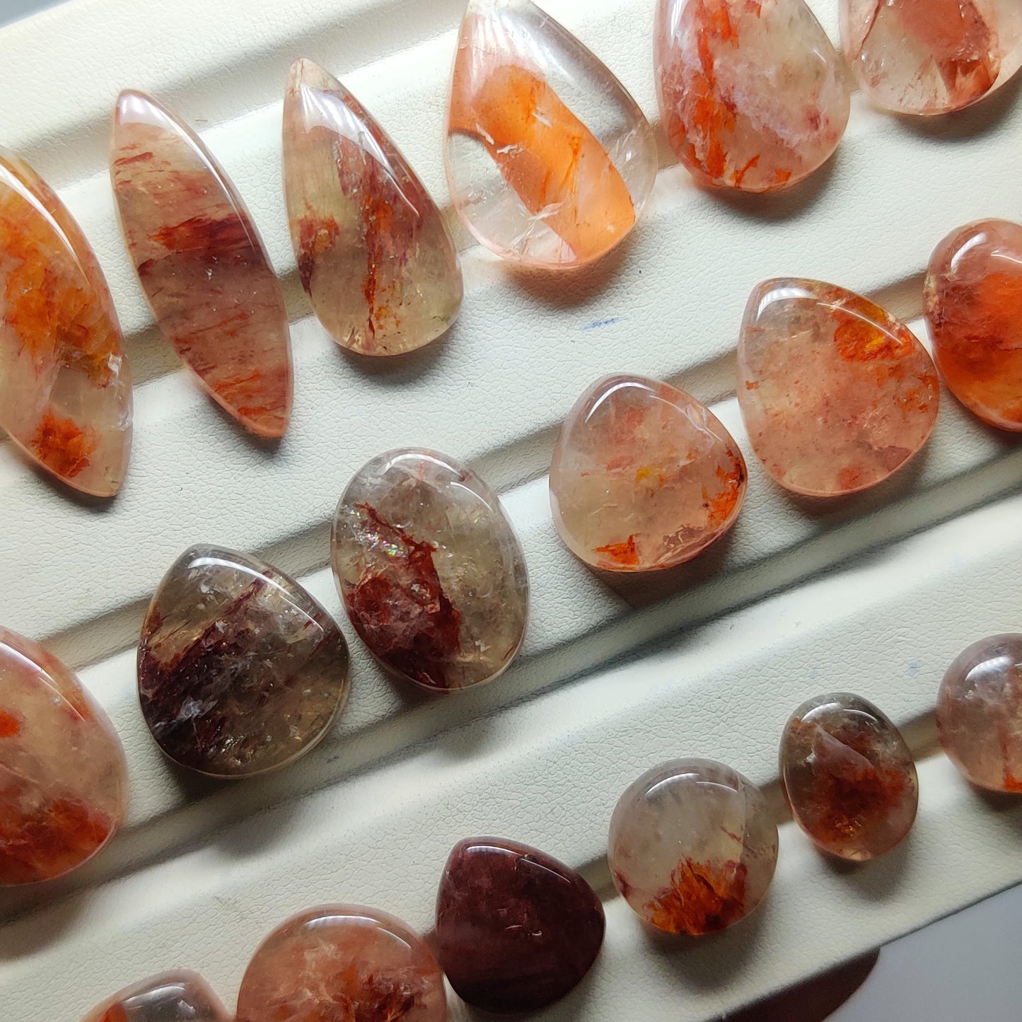 Hematite Quartz Gemstone Cabochons Natural Hematite Quartz Cabochons for Jewelry Making, Loose Quartz Stones, High Quality Polished Gems