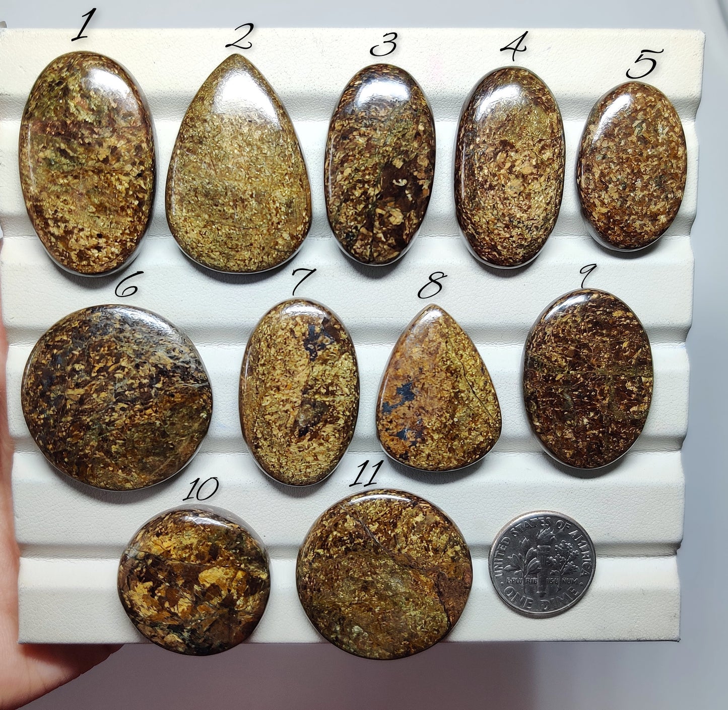 Bronzite Gemstone Cabochons Natural Bronzite Cabochons for Jewelry Making, Loose Bronzite Stones, High Quality Polished Gems