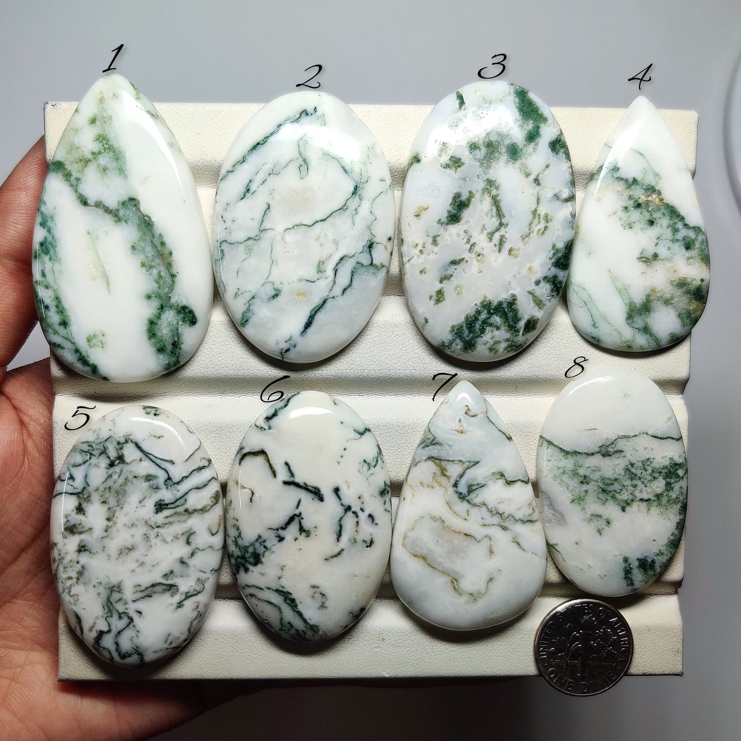 Tree Moss Agate Cabochons for Jewelry Making | Natural Agate Gemstone