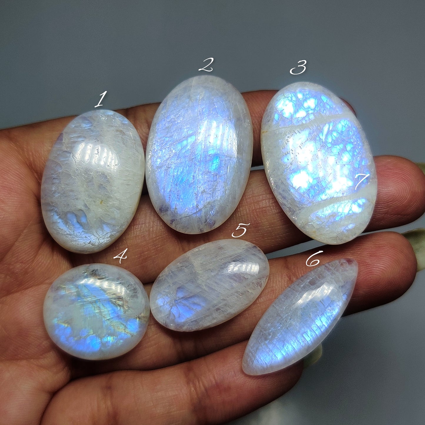 Moonstone Cabochons for Jewelry Making | Natural Rainbow Moonstone Gemstone