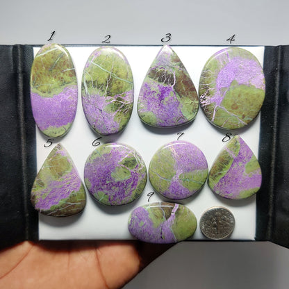Stichtite Gemstone Cabochons Natural Stichtite Cabochons for Jewelry Making, Loose Stichtite Stones, High Quality Polished Gems