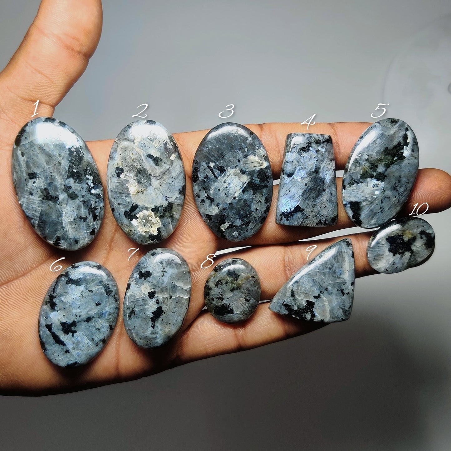 Larvikite Gemstone Cabochons Natural Larvikite Cabochons for Jewelry Making, Loose Flashy Stones, High Quality Polished Gems