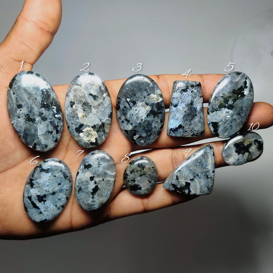 Larvikite Gemstone Cabochons Natural Larvikite Cabochons for Jewelry Making, Loose Flashy Stones, High Quality Polished Gems
