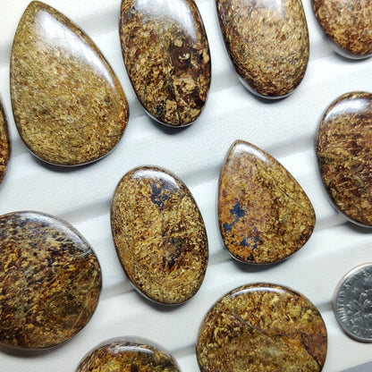 Bronzite Gemstone Cabochons Natural Bronzite Cabochons for Jewelry Making, Loose Bronzite Stones, High Quality Polished Gems