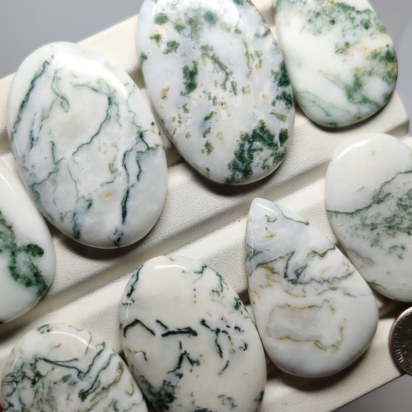 Tree Moss Agate Cabochons for Jewelry Making | Natural Agate Gemstone