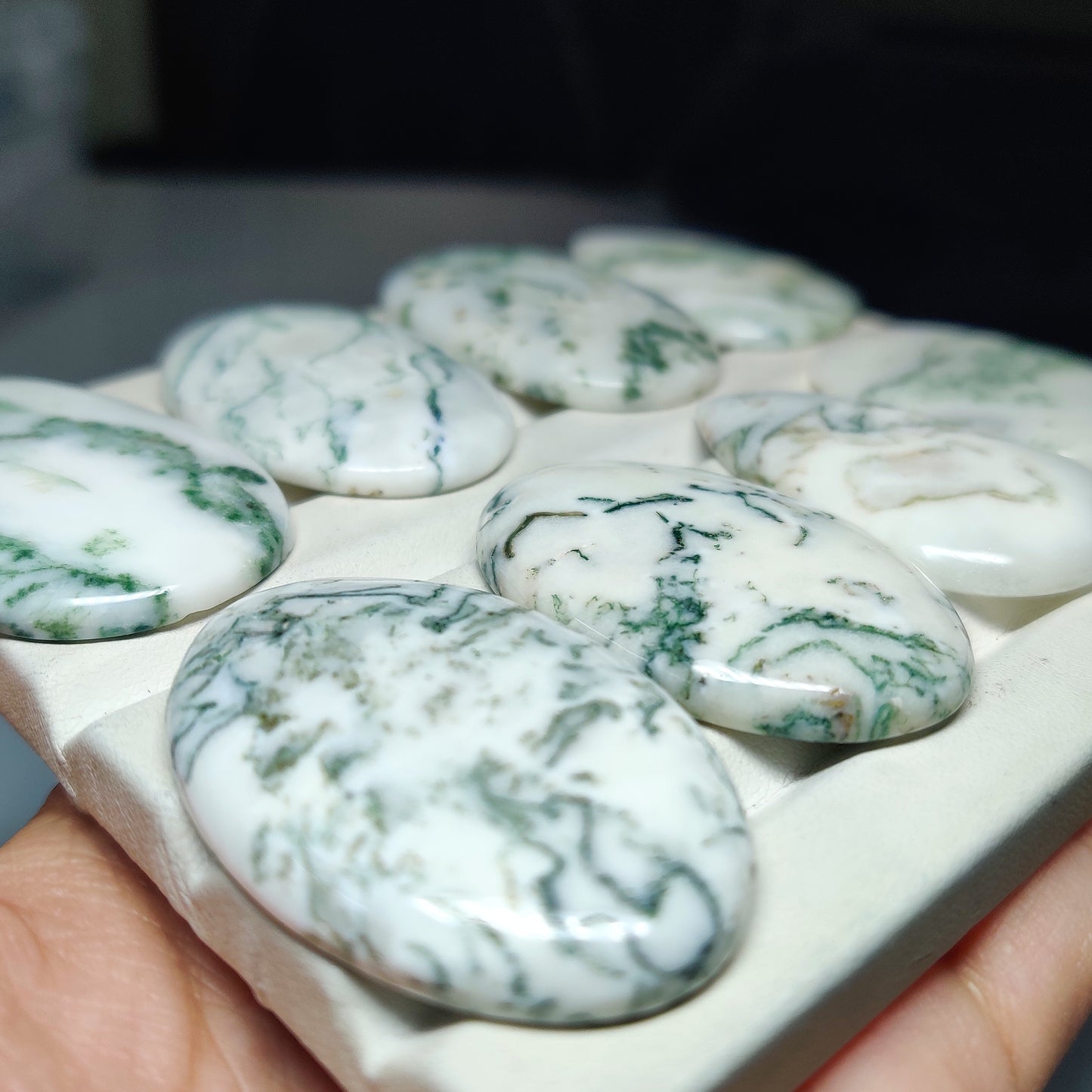 Tree Moss Agate Cabochons for Jewelry Making | Natural Agate Gemstone