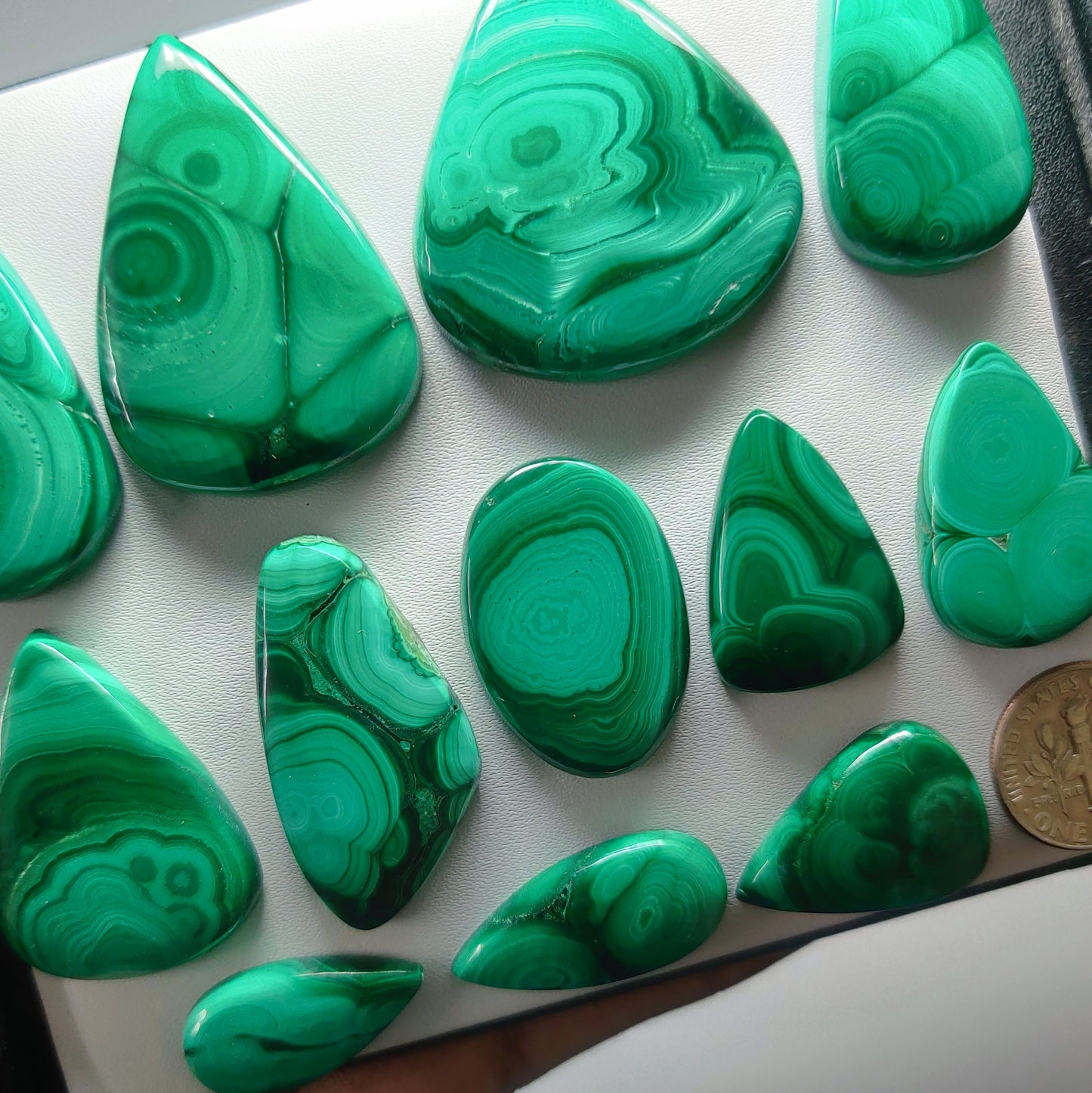 Natural Malachite Gemstone Cabochons | Green Pattern Stone for Rings, Pendants