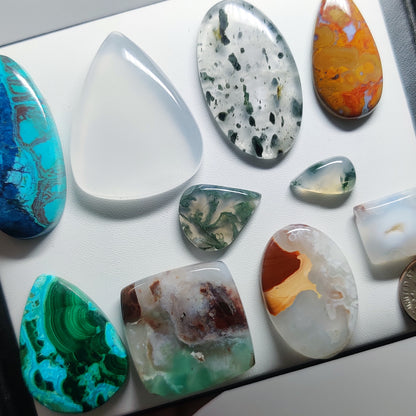Mixed Gemstone Cabochons Natural Mix Stone Cabochons for Jewelry Making, Assorted Loose Gemstones, High Quality Polished Gems