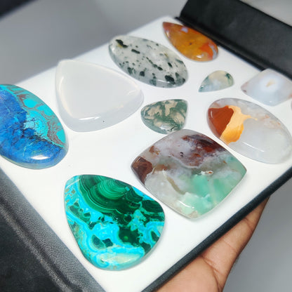 Mixed Gemstone Cabochons Natural Mix Stone Cabochons for Jewelry Making, Assorted Loose Gemstones, High Quality Polished Gems