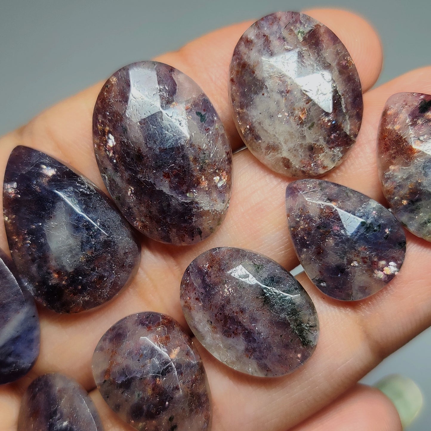 Iolite Sunstone Gemstone Cabochons Natural Iolite Sunstone Cabochons for Jewelry Making, Loose Flashy Gemstones, High Quality Polished Gems