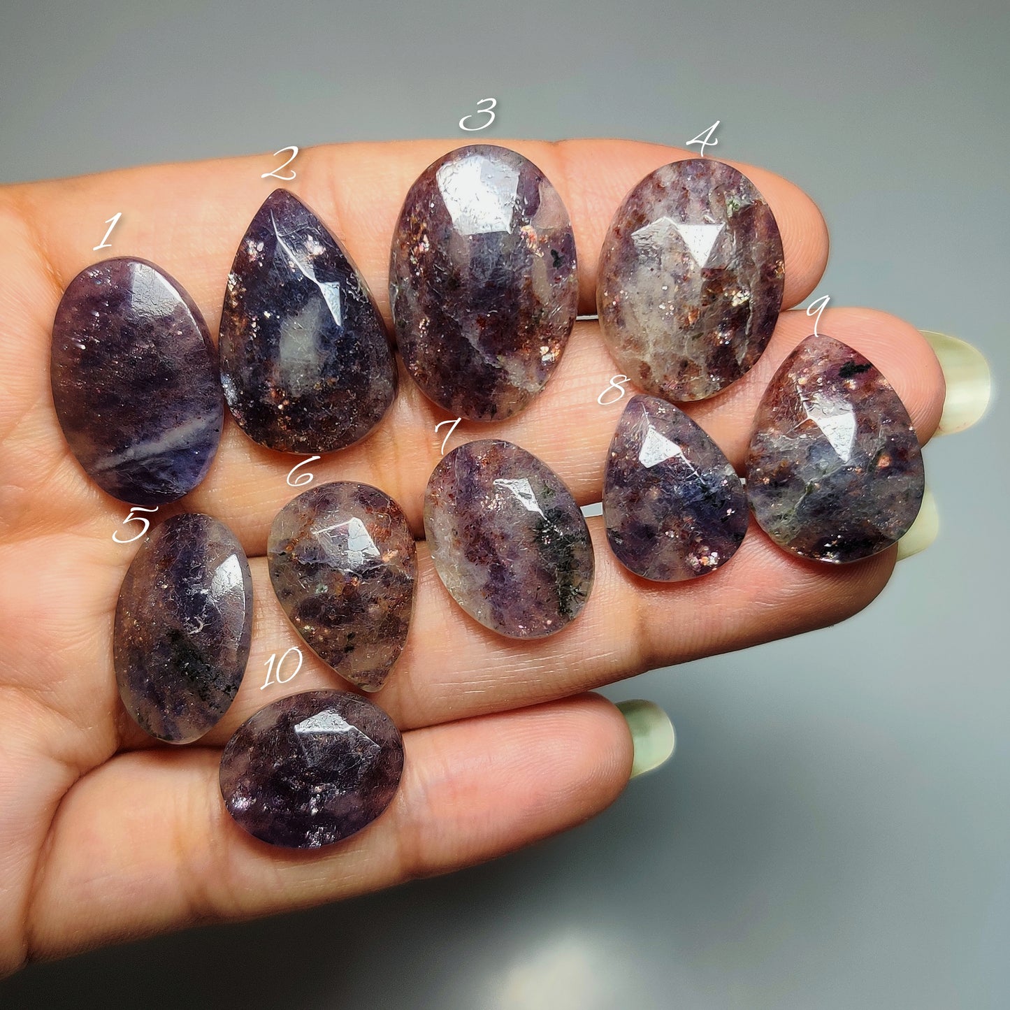 Iolite Sunstone Gemstone Cabochons Natural Iolite Sunstone Cabochons for Jewelry Making, Loose Flashy Gemstones, High Quality Polished Gems