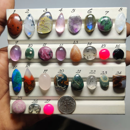 Mix Stone Gemstone Cabochons Natural Mix Stone Cabochons for Jewelry Making, Assorted Loose Gemstones, High Quality Polished Gems