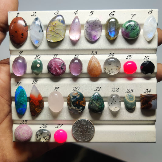Mix Stone Gemstone Cabochons Natural Mix Stone Cabochons for Jewelry Making, Assorted Loose Gemstones, High Quality Polished Gems