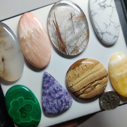 Mixed Stone Gemstone Cabochons Natural Mixed Stone Cabochons for Jewelry Making, Loose Assorted Gemstones, High Quality Polished Gems